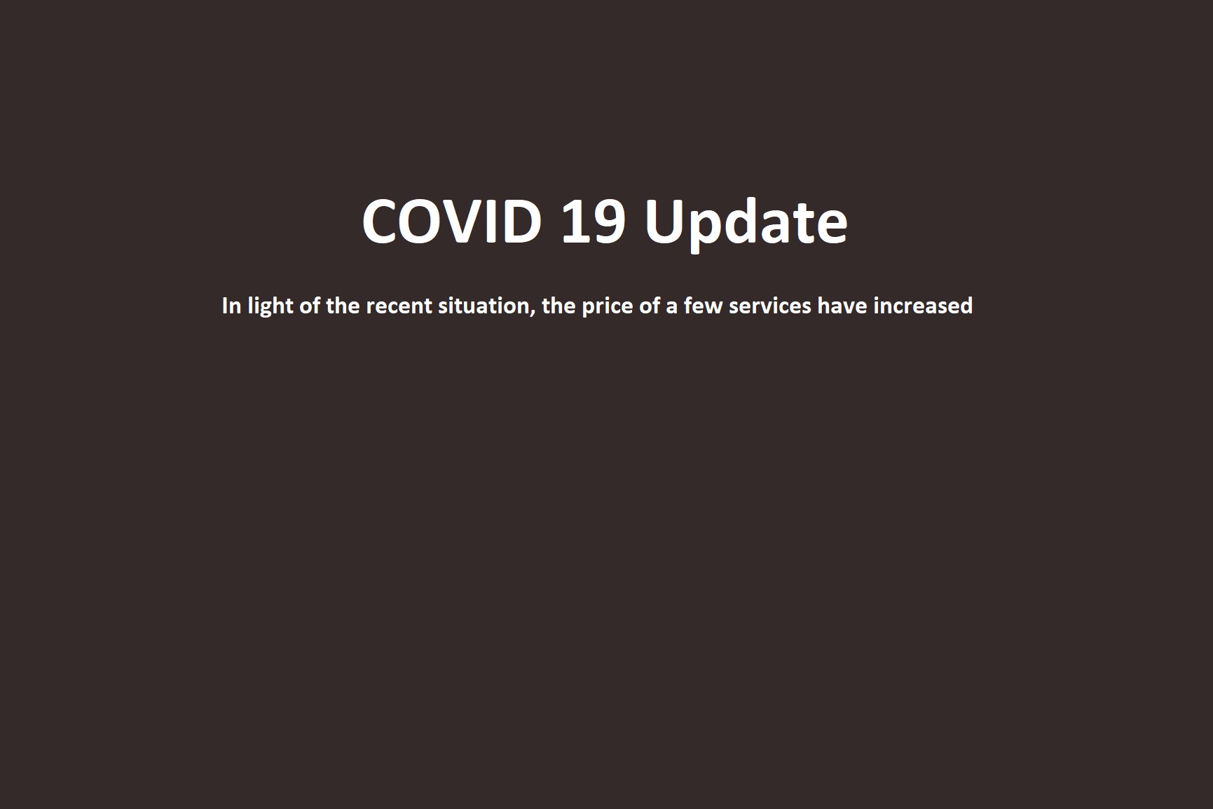 COVID19 price update